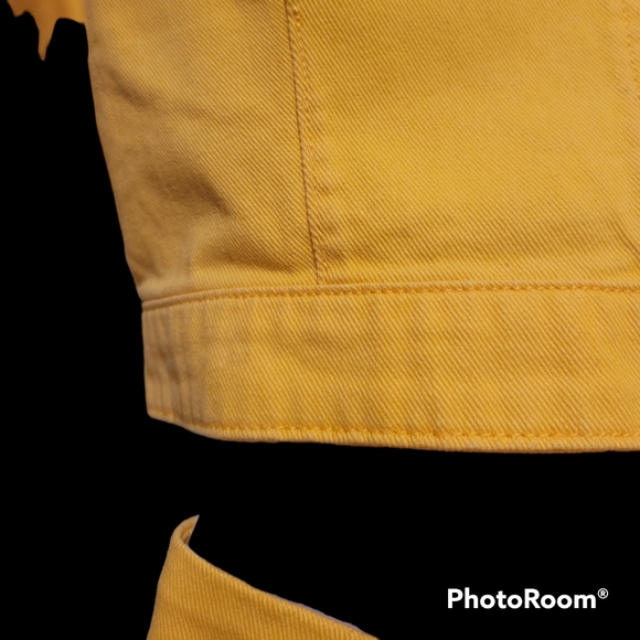 NWT Only Cut Out Dress M Denim Orange Closes with Metal Buttons in Front - Picture 10 of 13